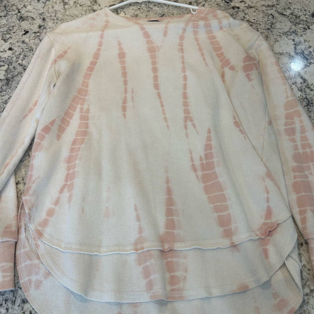 Ocean Drive Pink and Cream Tie-Dye Sweatshirt